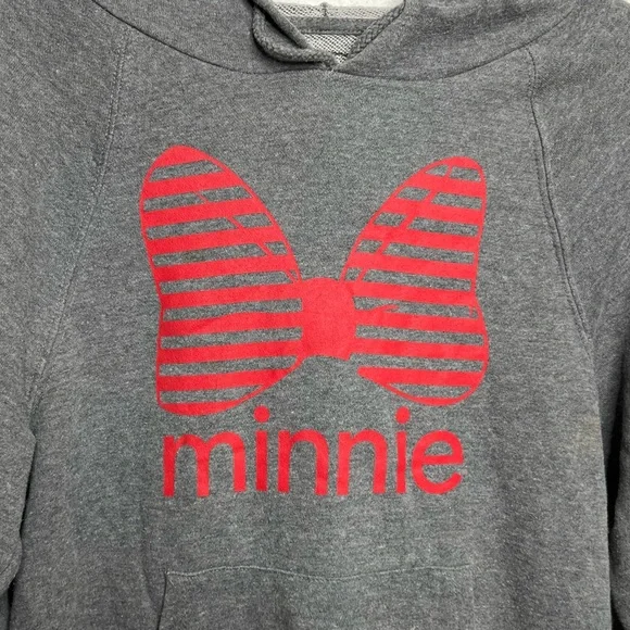 Disney Minnie Mouse Stripes Bow Hoodie Size Small - Picture 2 of 4